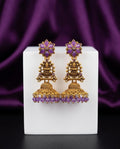 Gold and purple earrings