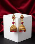 Red Stone 2 Layer Jhumka