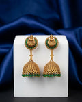 Laxmi Jhumka with Green Stone