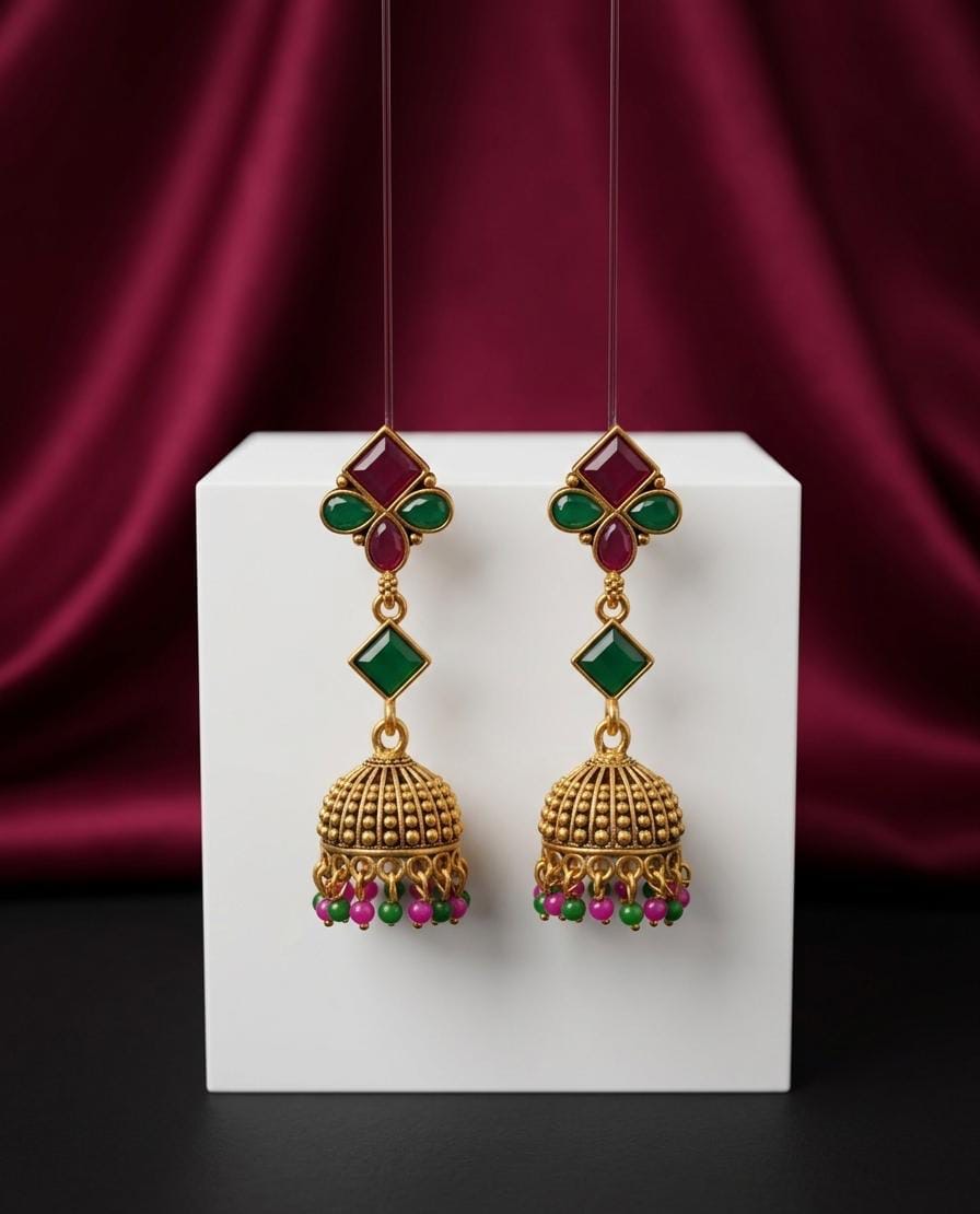 Long Multi-coloured Jhumka