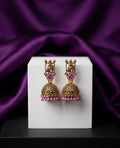 Gold and pink earrings
