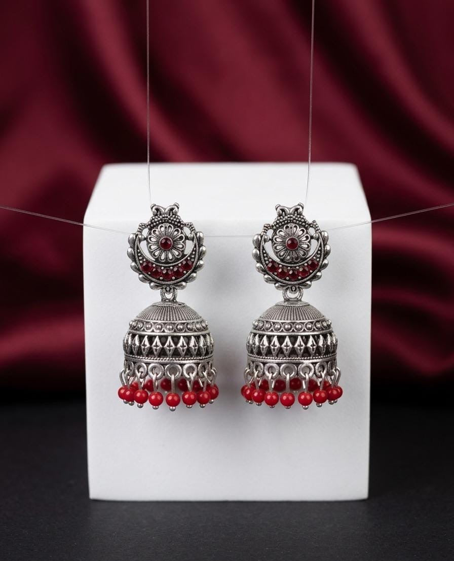 Silver Coloured Jhumka