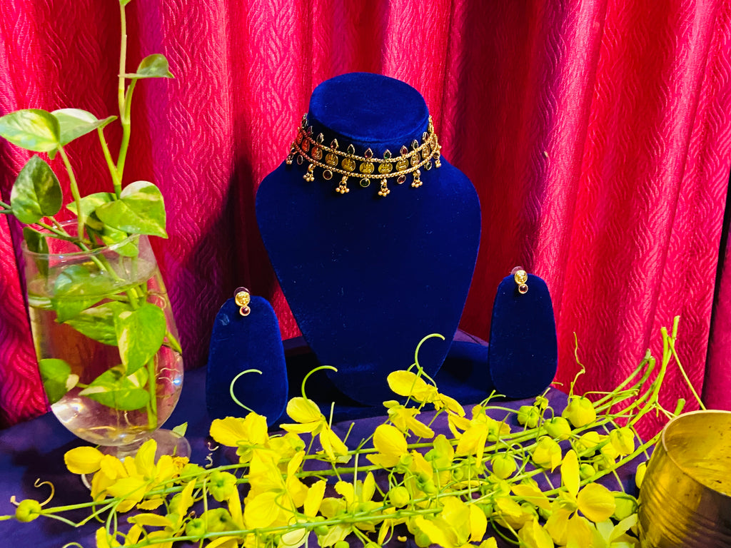 Coin Choker Neckpiece with cute Earrings