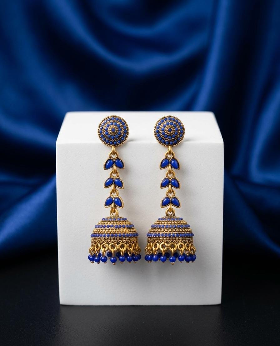 Jhumka with Blue Stone
