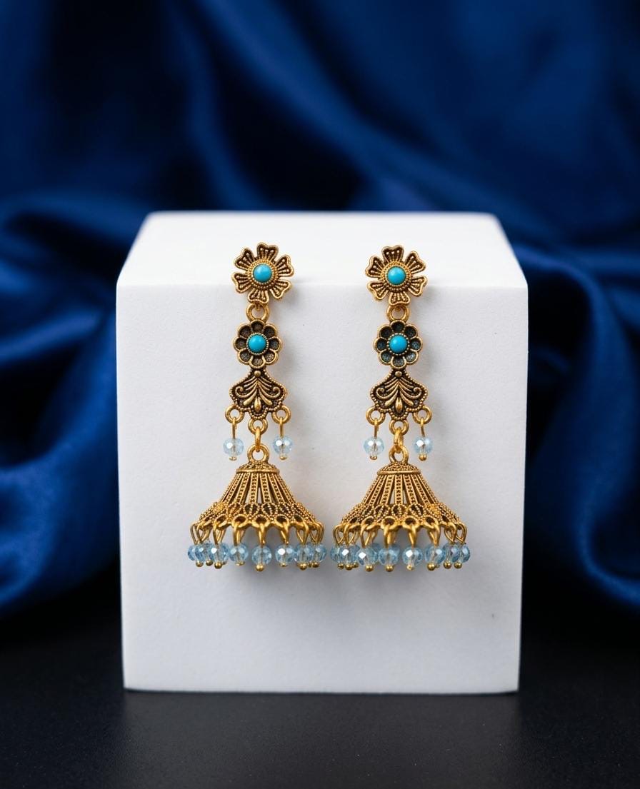 Long Blue Jhumka